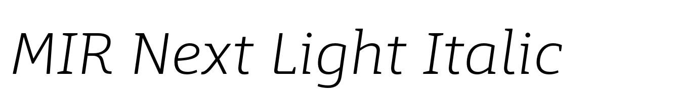 MIR Next Light Italic